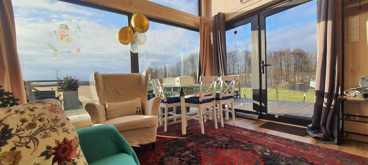 Domek Mazurski Caloroczny Nad Jeziorem Z Jacuzzi Spa Pasym Bagian luar foto