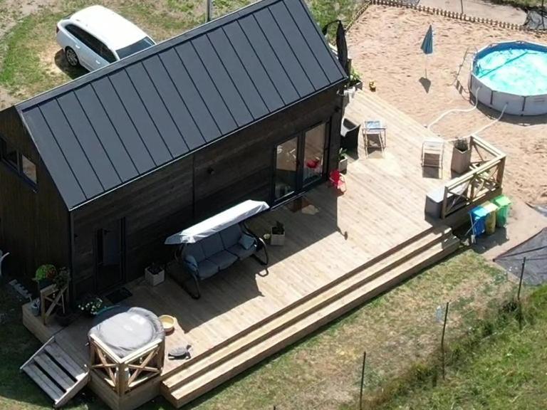 Domek Mazurski Caloroczny Nad Jeziorem Z Jacuzzi Spa Pasym Bagian luar foto